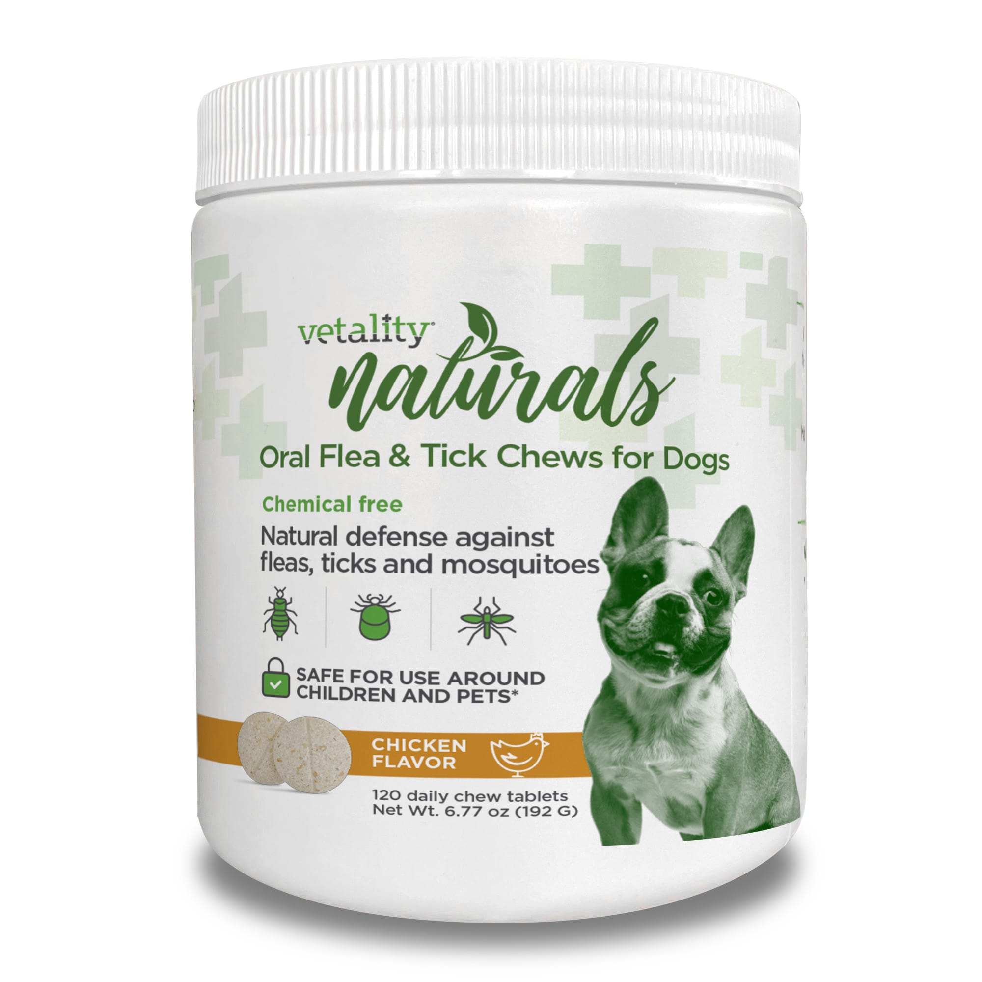 Vetality Naturals Oral Flea  Tick Dog Chews， Count of 120