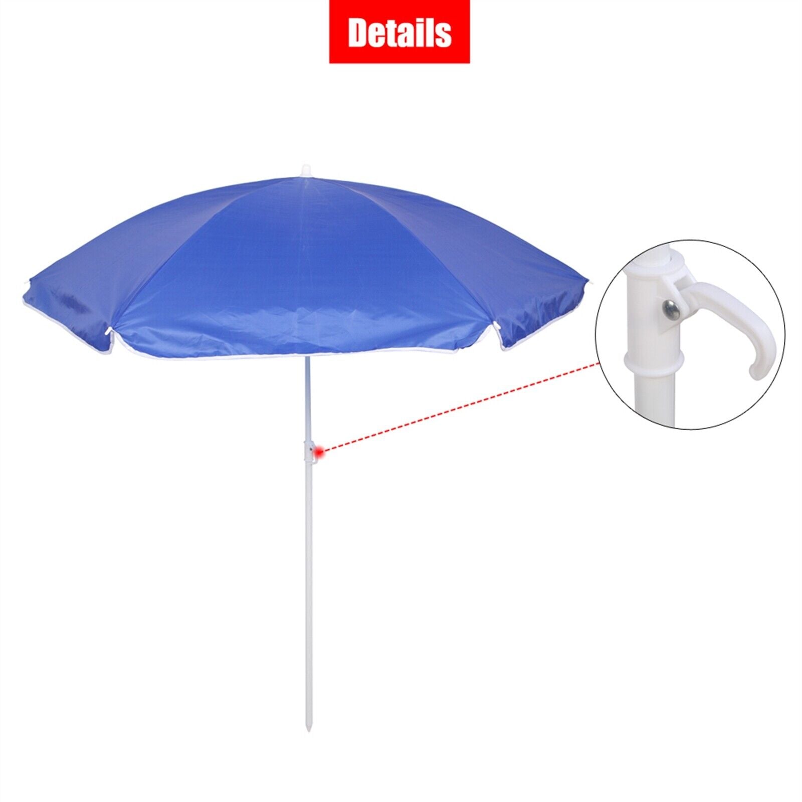 Donepart  Folding Beach Chair andSun Umbrella Summer Chair  2-Seat Chair Blue Outdoor