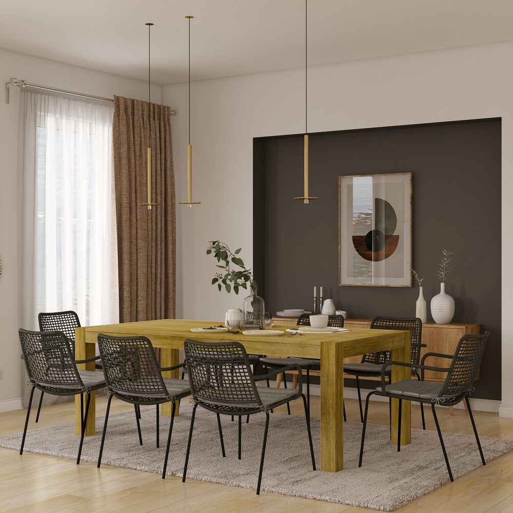 Midtown Concept Indoor Isabella Wire Brushed Wood Dining Table