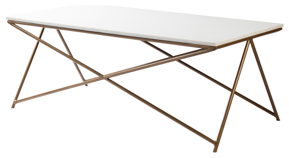 Norah Contemporary Marble Top  Geometric Center Table   Midcentury   Coffee Tables   by Homesquare  Houzz