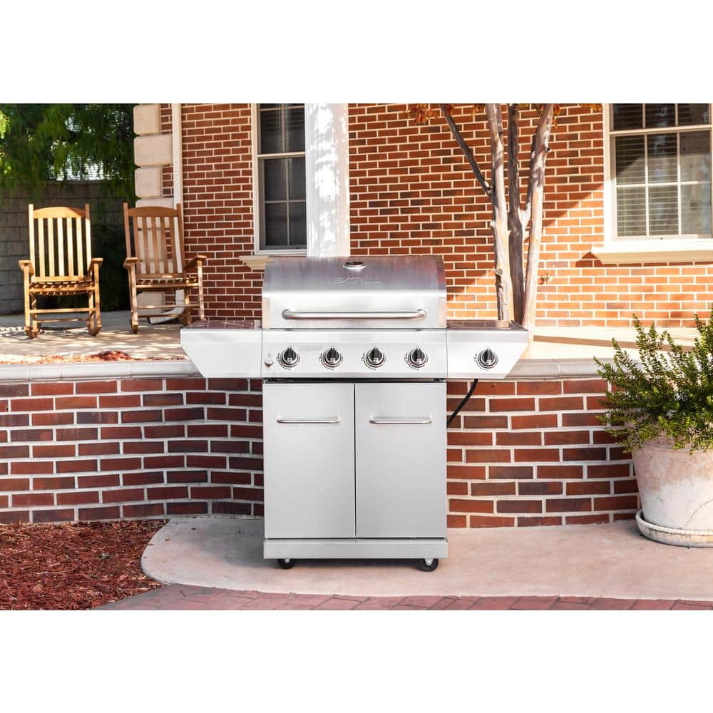 Nexgrill 4-Burner Propane Gas Grill in Stainless Steel with Side Burner 720-0830X