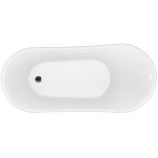 AKDY 60 in. Acrylic Double Slipper Clawfoot Non-Whirlpool Bathtub in Matte Antique Brass BT0311