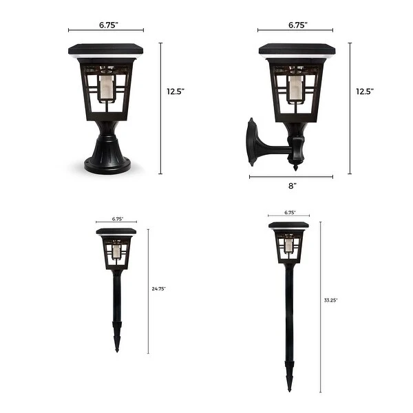 Multi-Purpose Solar Path Light with Flame Bulb - 4PK