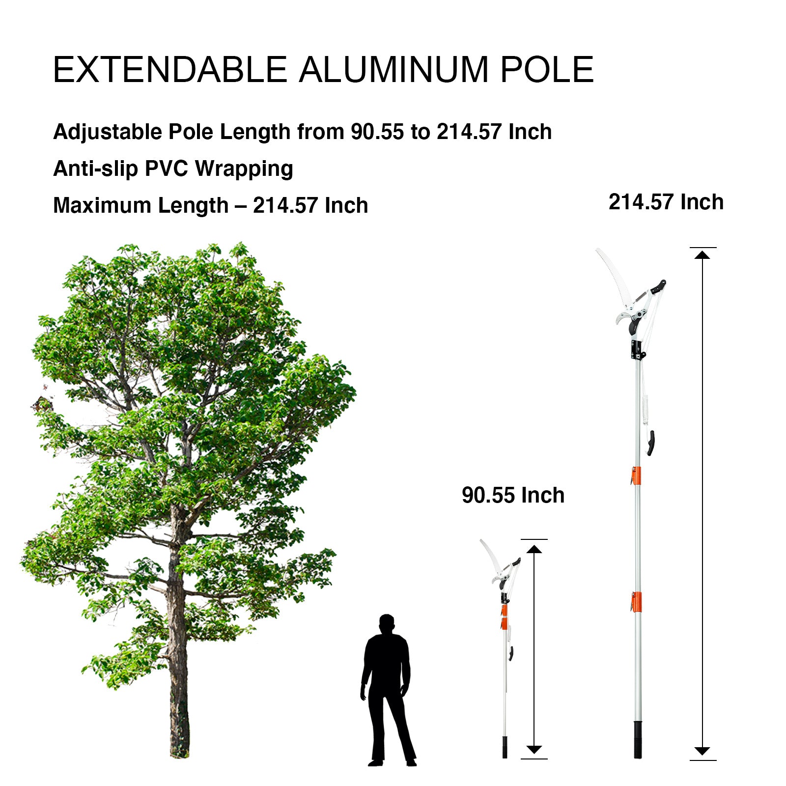 Ventool 120" - 160” Telescoplc Tree Pruners, Heavy-duty Branch Cutters