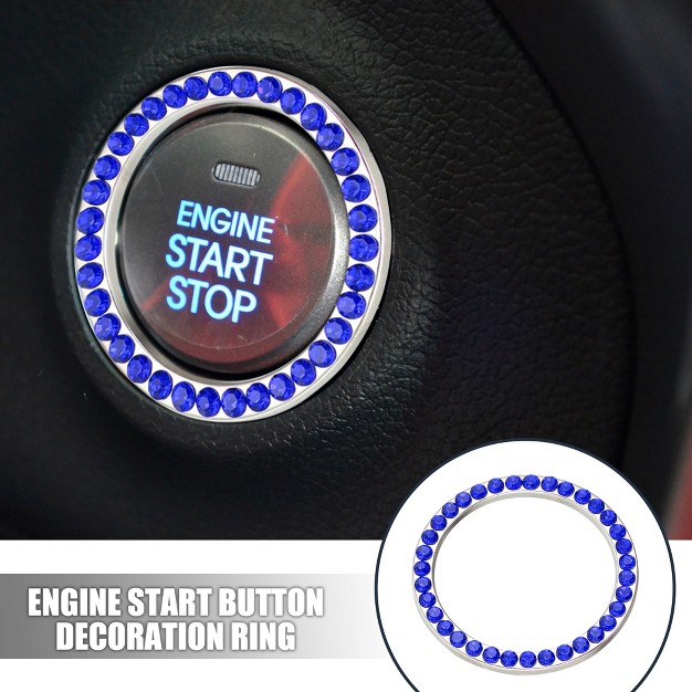 Unique Bargains Rhinestone Car Engine Start Button Decoration Bling Ring 6 Pcs