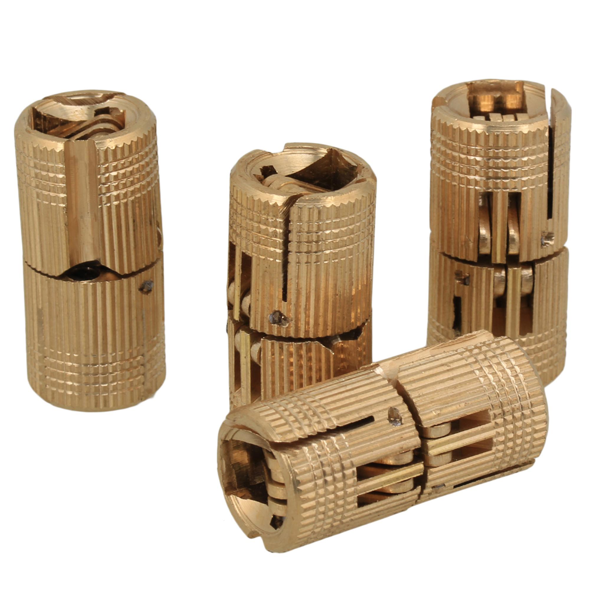 4PCS 14mm Hidden Concealed Copper Hinge for DIY Wooden Door Caravan Worktop