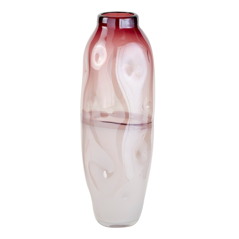 Tall Dimpled Translucent and Pastel Pink Vase 6\