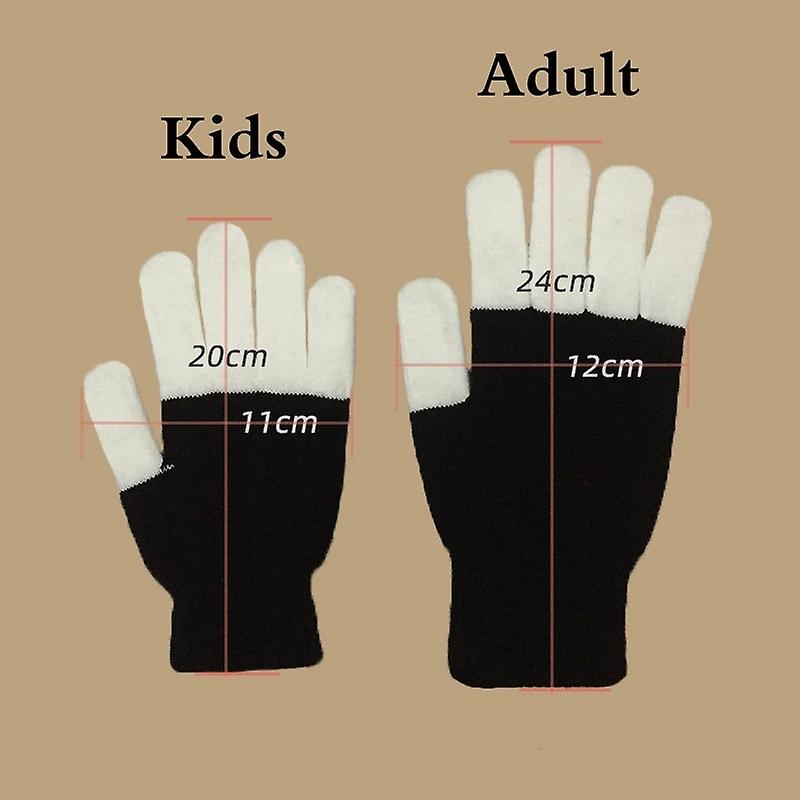 1 Pair Led Flashing Magic Gloves Colorful Finger Glowing Glove For Kids Adult