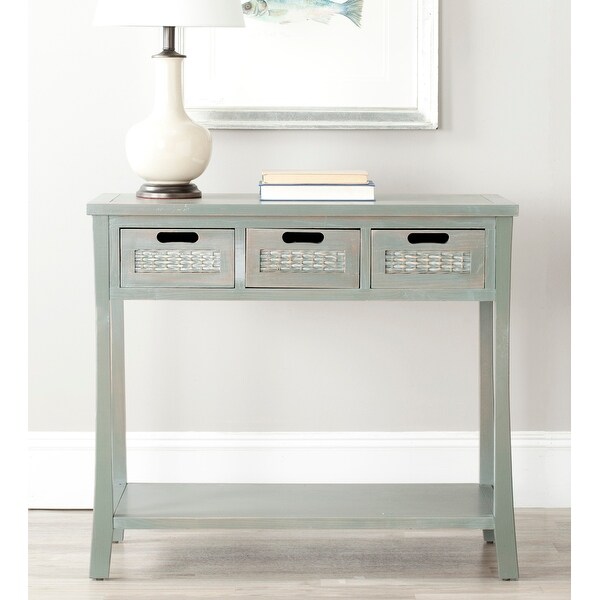 SAFAVIEH Autumn Blue/ Grey 3-drawer Console Table - 34