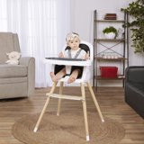 Dream On Me Lulu 2-In-1 Highchair， Convertible， Compact High Chair， Light Weight， Portable， Black