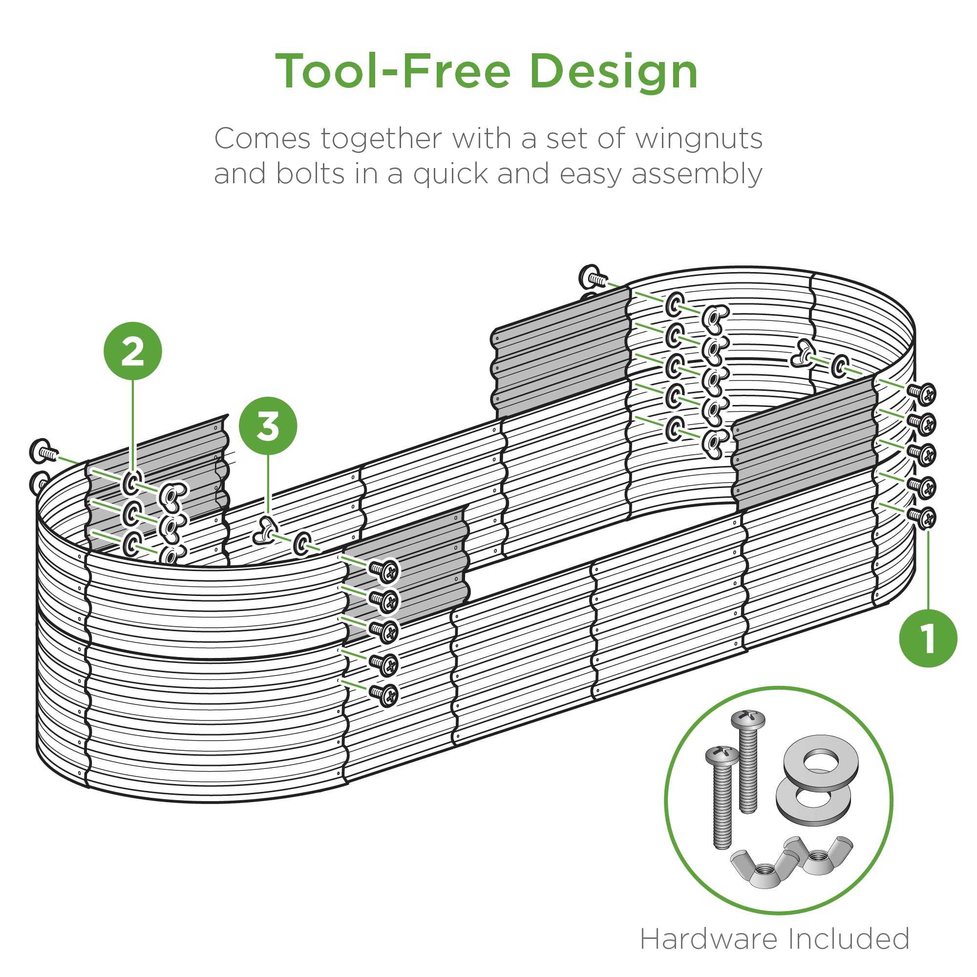 Best Choice Products 4x2x2ft Outdoor Raised Metal Oval Garden Bed, Planter Box for Vegetables, Flowers - Charcoal