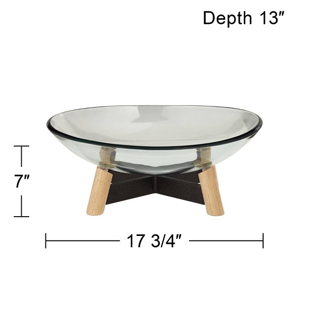 Wide Clear Tempered Glass Decorative Bowl