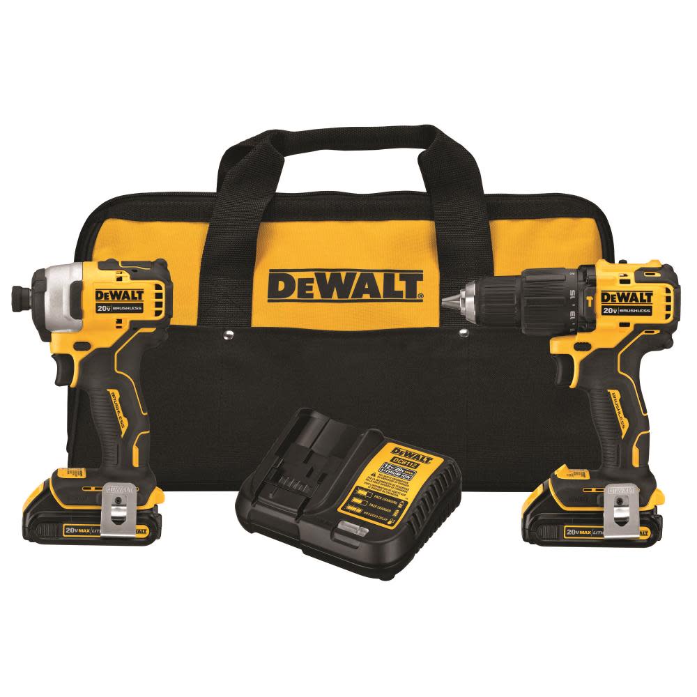 DEWALT ATOMIC 20V MAX 1/2 Hammer Drill/Driver and 1/4 Impact Driver Kit DCK279C2 from DEWALT