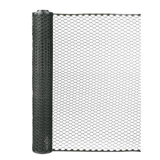 BOEN 4 ft. x 50 ft. Plastic Black Poultry Hex Garden Fence Netting PF-40005