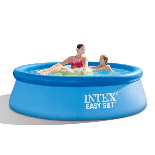 Intex 28110eh Easy Set 8 Foot X 30 Inch Round Inflatable Outdoor Backyard Above Ground Swimming Pool 639 Gallons Of Water pool Only No Pump