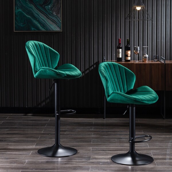 Bar Stools Set of 2 - Adjustable with Back and Footrest， Easy to Assemble Counter Height for Kitchen and Bar