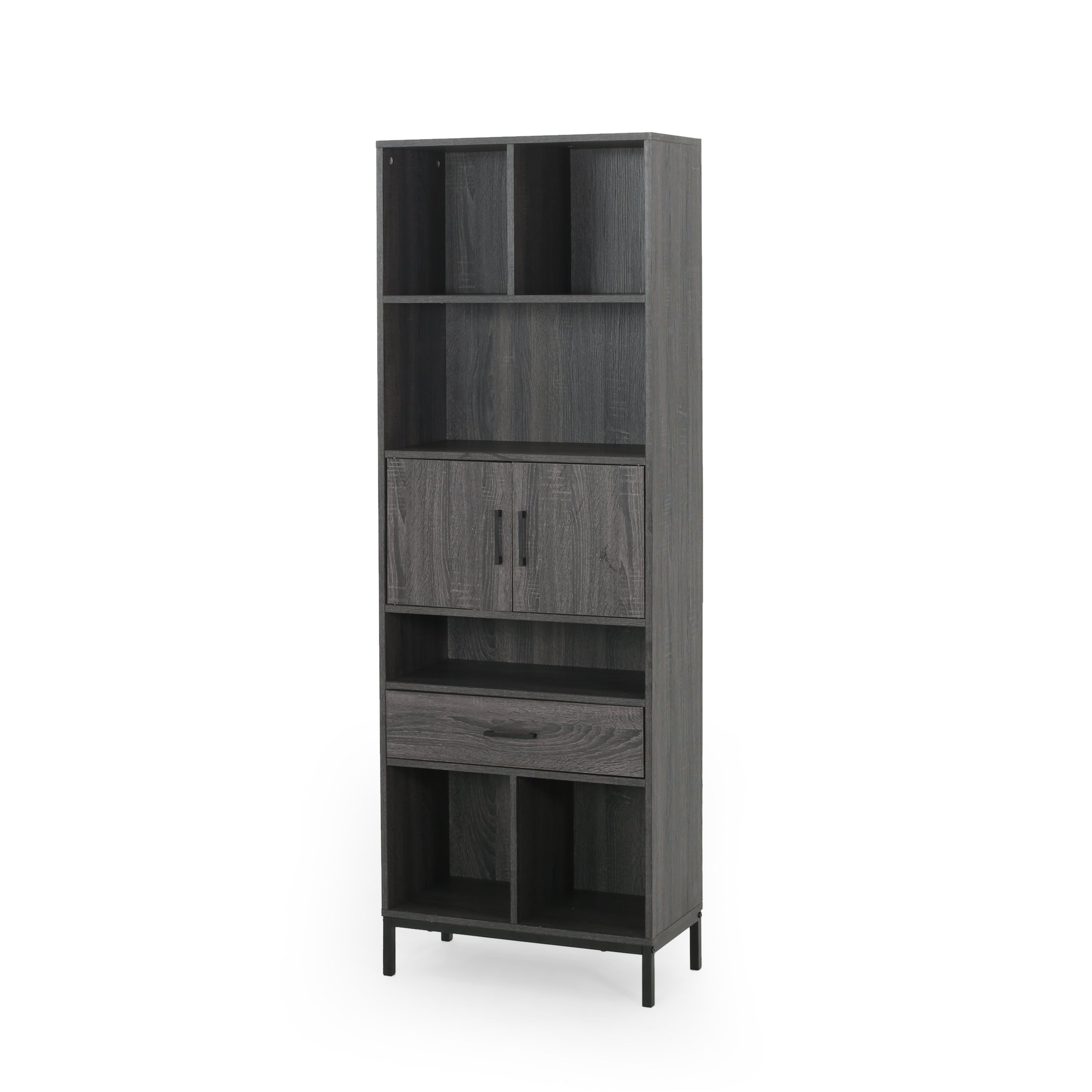 Abriel Bookcase with Storage Cabinet & Drawer