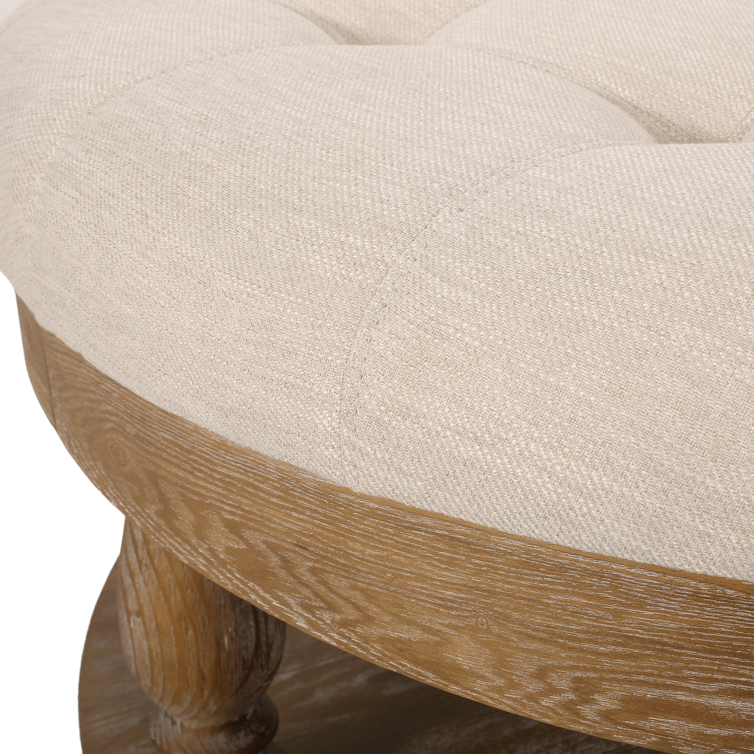 Andrue Contemporary Upholstered Round Ottoman