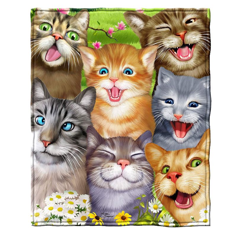 Puppies And Kittens Fleece Blanket For Bed 50 X 60 Cute Fleece Throw