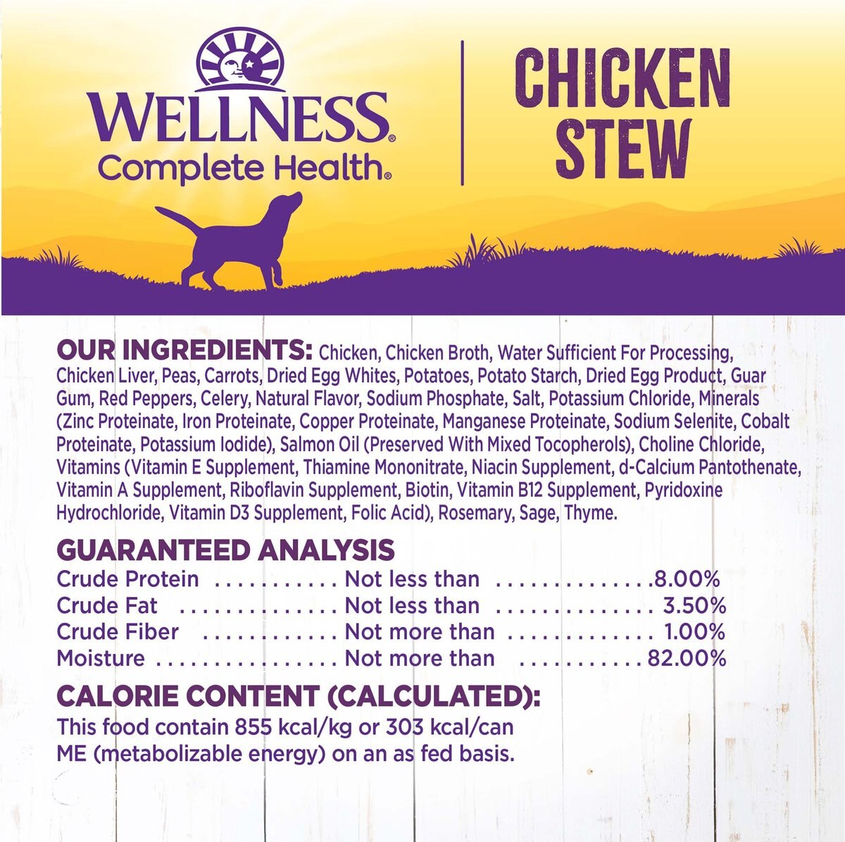 Wellness Chicken Stew with Peas and Carrots Grain-Free Canned Dog Food