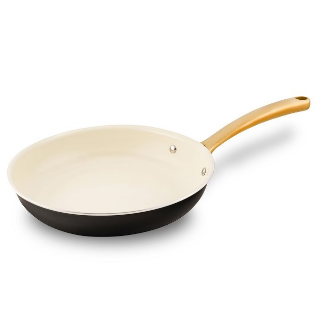 Medium Fry Pan Medium Skillet Nonstick Frying Pan With Golden Titanium Coated Silicone Handle Ceramic Coating