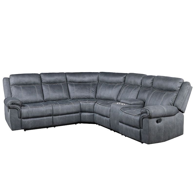 F.c Design Two Tone Velvet Sectional Sofa