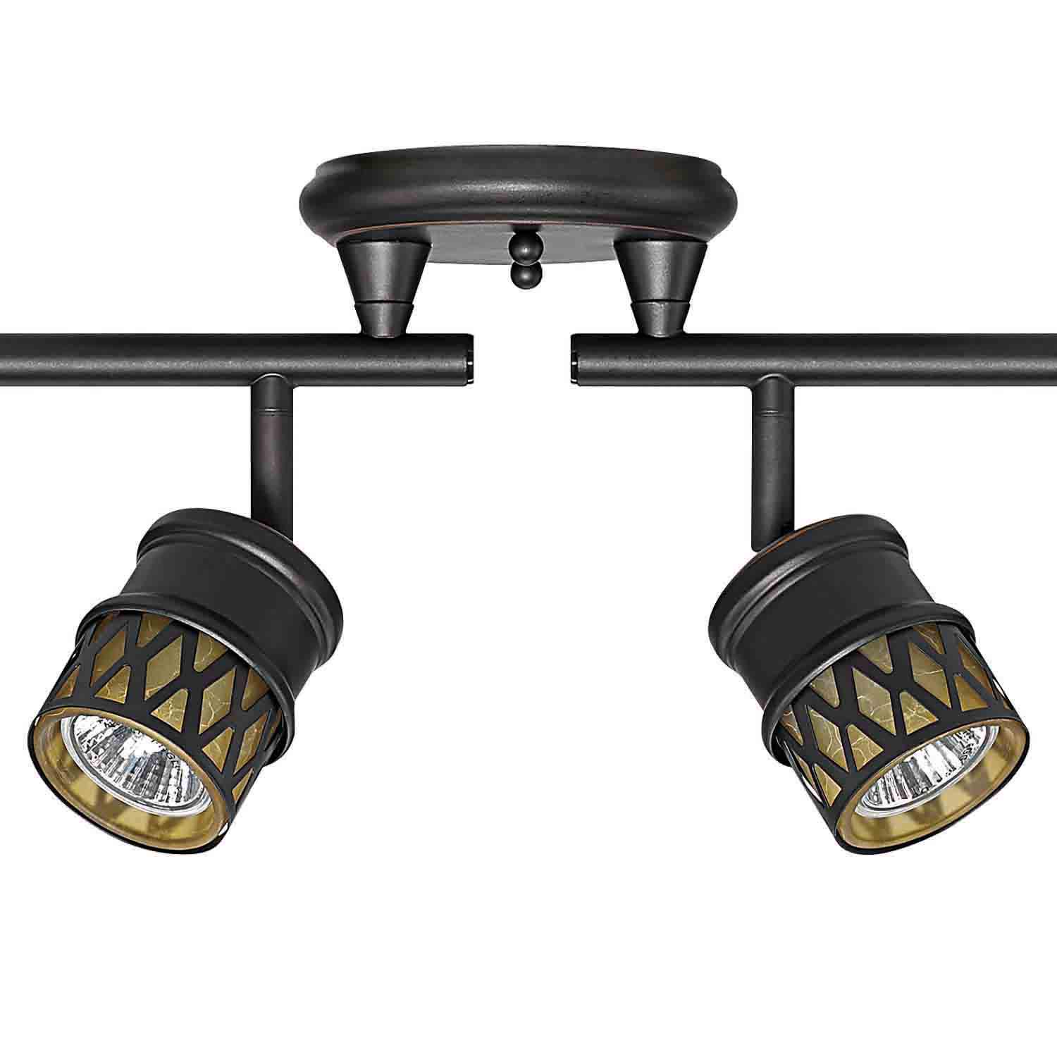 Globe Electric 50 Watt Grayson 6-Light Oil Rubbed Bronze Foldable Track Lighting， 59086