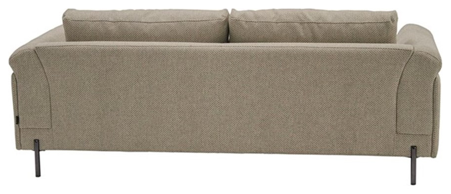 Divani Casa Hello Modern Polyester Fabric  ampSolid Wood Sofa in Beige   Midcentury   Sofas   by Homesquare  Houzz