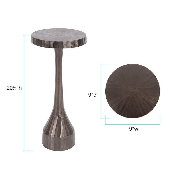 Silver Orchid Terry Candlestick Pedestal Accent Table