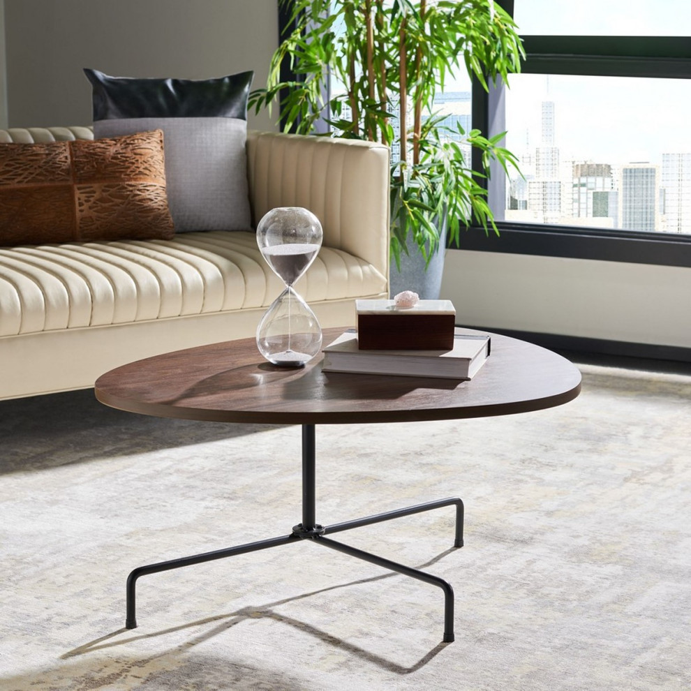 Ryley Tripod Coffee Table  Walnut/Black   Industrial   Coffee Tables   by Rustic Home Furniture Deco  Houzz