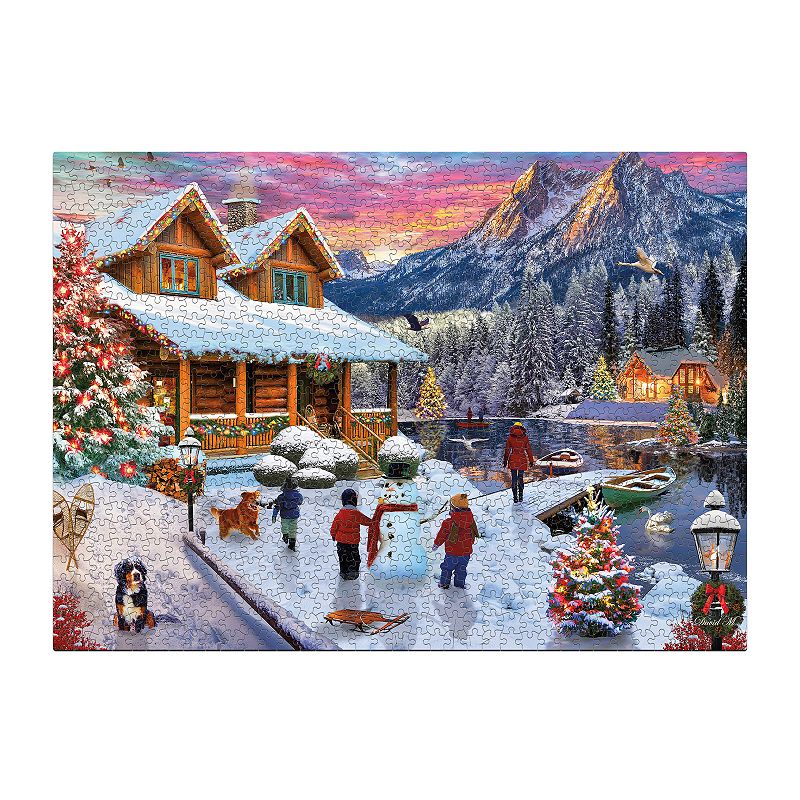 Lake Cabin at Christmas 1000 Piece Puzzle