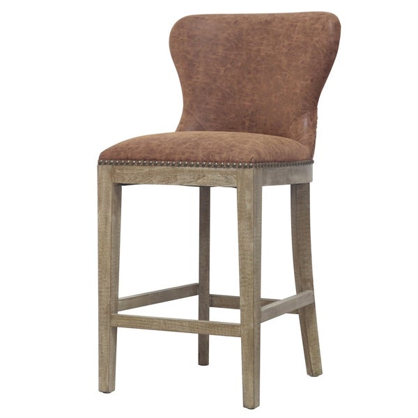 Dorsey Brown and Grey Nubuck Counter Stool