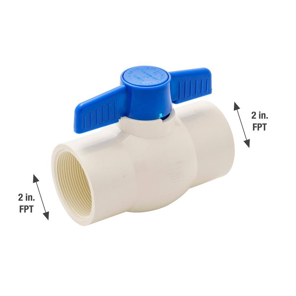 Everbilt 2 in. PVC FIP x FIP Sch. 40 Ball Valve 107-138EB