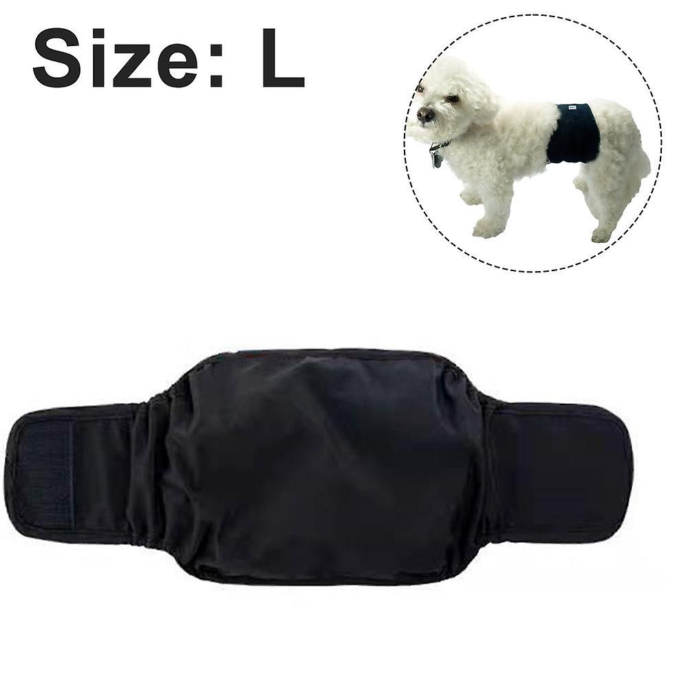 3 Pack Male Dog Diaper Wrap， Washable Puppy Belly Bands， Super-absorbent And Comfortable-black L