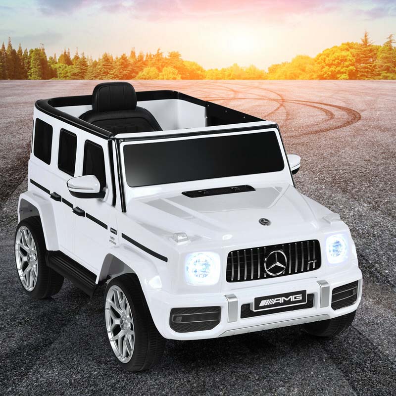 Licensed Mercedes-Benz G63 Kids Ride On Car, 12V Battery Powered Electric Toy Car with Spring Suspension