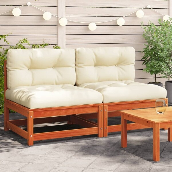 vidaXL Patio Furniture with Cushions Outdoor Sectional Seating Solid Wood Pine