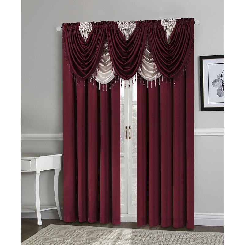 Kate Aurora Lux Living Complete 9 Piece Semi Sheer Rod Pocket Window Curtain and Valance Set