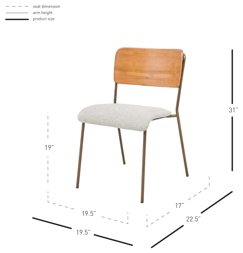 Leshia KD Fabric Bamboo Dining Side Chair  Set of 2   Contemporary   Dining Chairs   by New Pacific Direct Inc.  Houzz