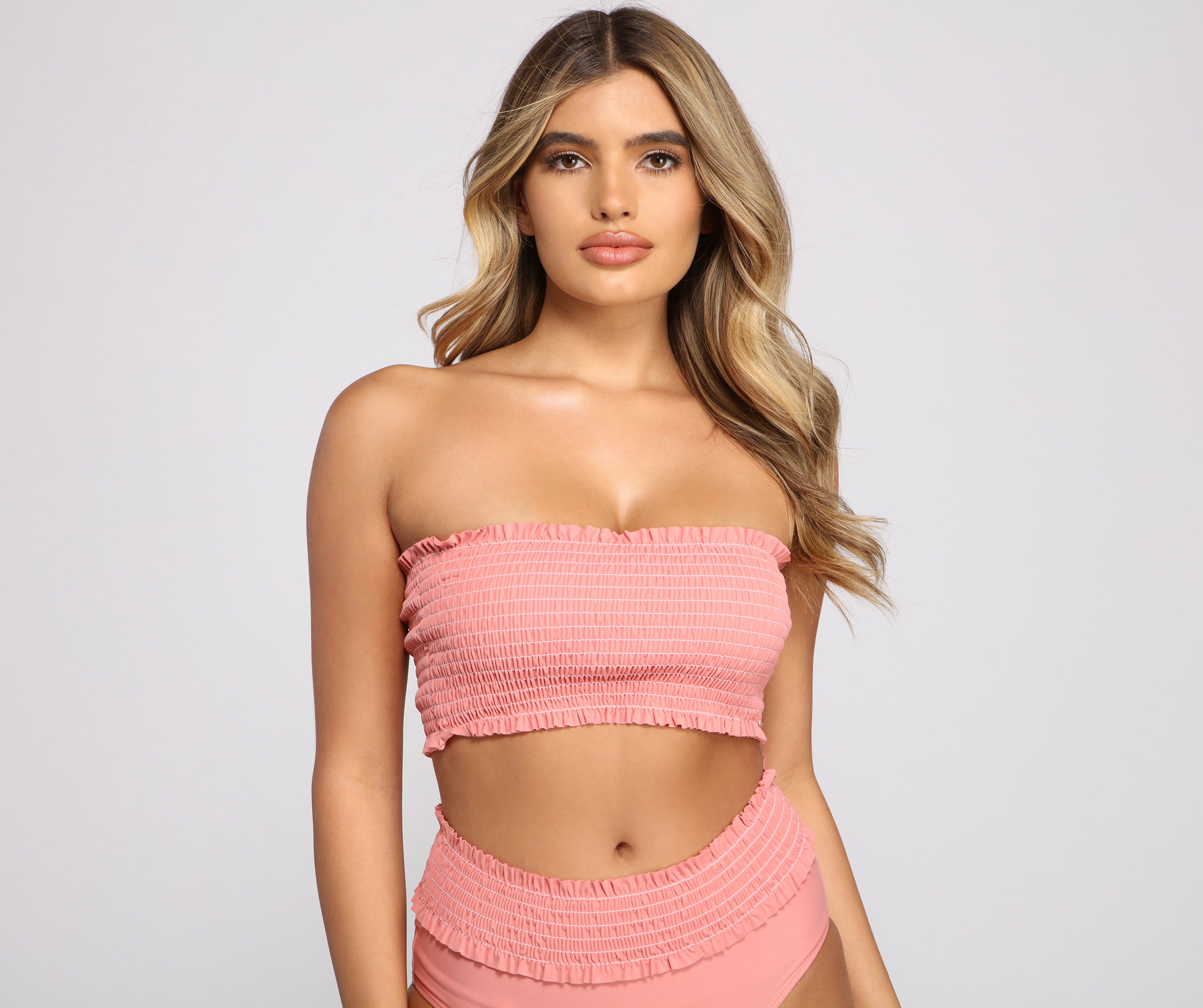 Ready For A Vacay Smocked Bikini Top