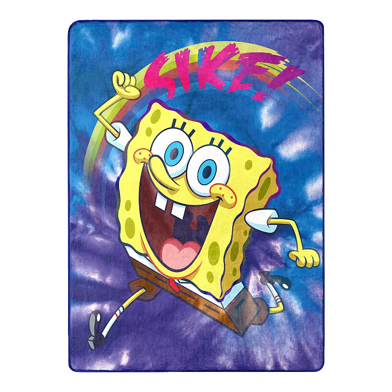 Sponge Bob Tie Dye Ready Silk Touch Throw