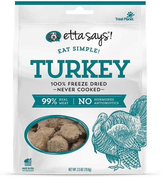 Etta Says! Eat Simple! Turkey Freeze-Dried Dog Treats， 2.5-oz bag