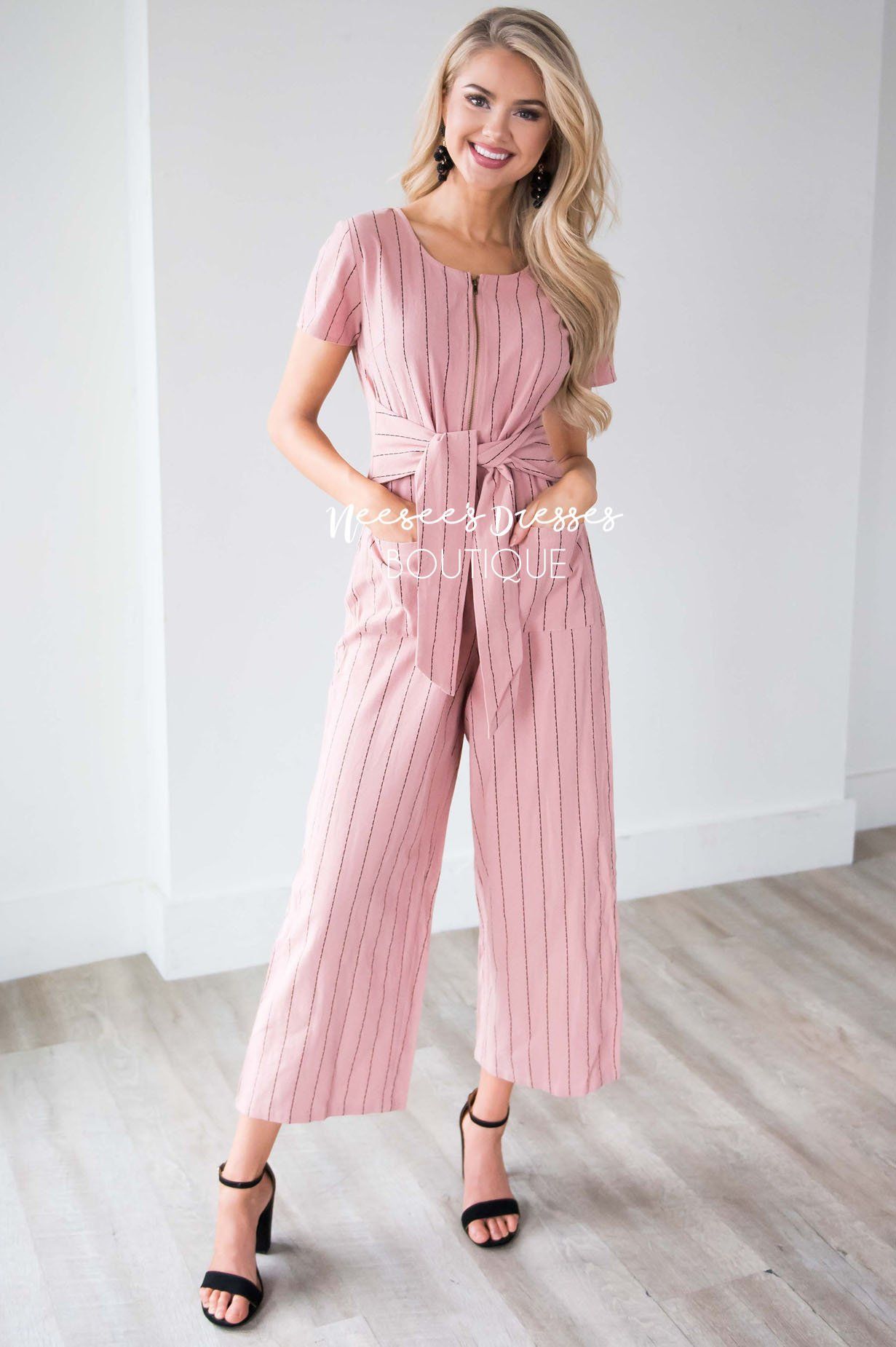 The Sascha Striped Tie Front Jumpsuit