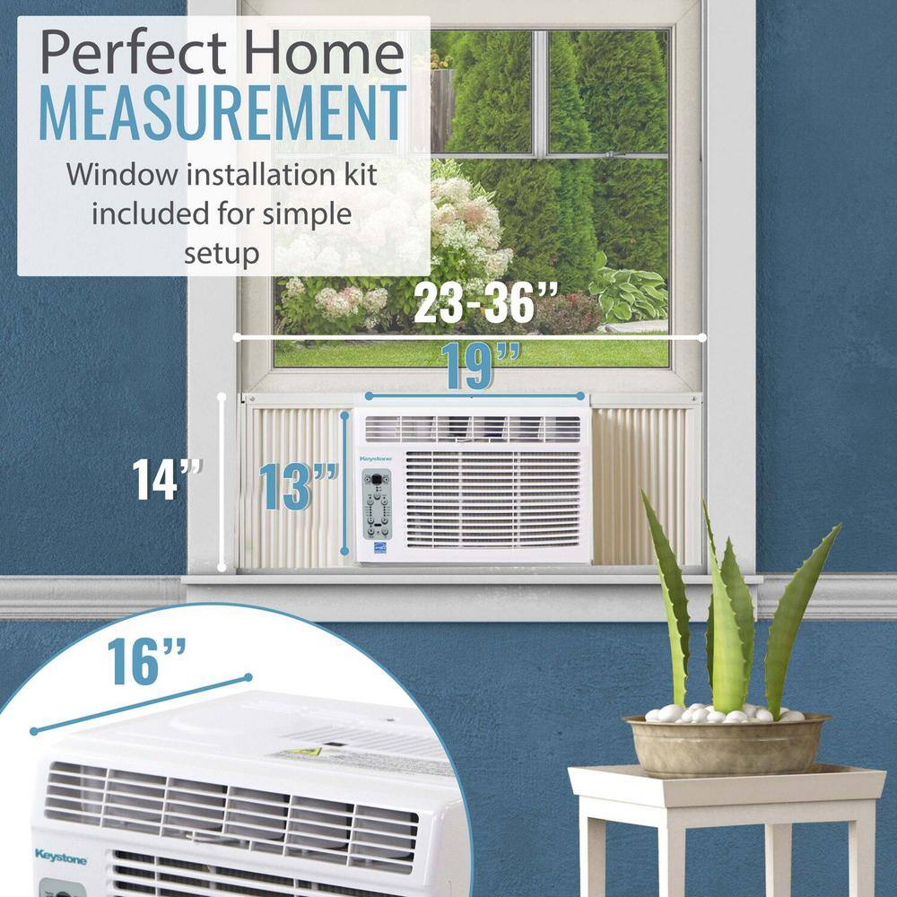 Keystone Energy Star 8000 BTU Window-Mounted Air Conditioner with Follow Me LCD Remote Control in White KSTAW08CE KSTAW08CE