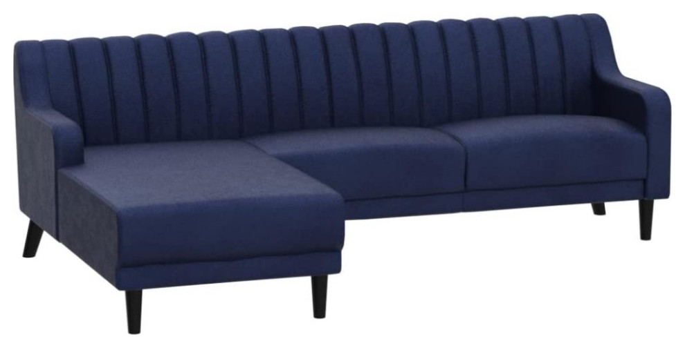 Mid Century Sectional Sofa  Elegant Design With Channel Tufted Back   Midcentury   Sectional Sofas   by Decor Love  Houzz