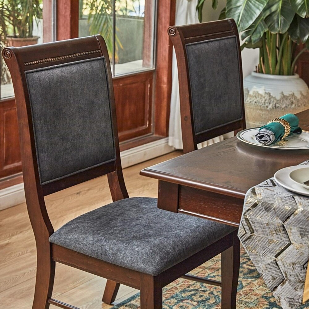 Homy Casa Upholstery Solid Wood Dining Chairs(Set of 2/4)