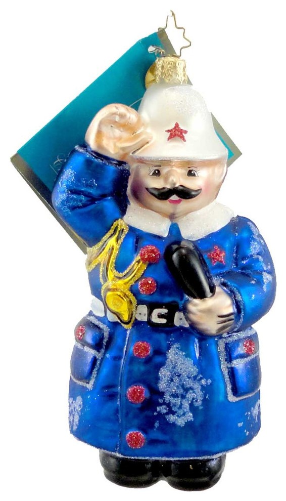 Christopher Radko KEYSTONE SALUTE Blown Glass Ornament British Police Officer   Contemporary   Christmas Ornaments   by Story Book Kids Inc  Houzz