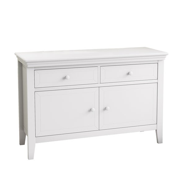 Traditional Concise Style White Solid Wood Dresser with Ample Storage Space