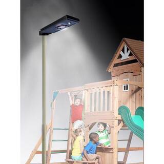 eLEDing Solar Power Dusk to Dawn Black Aluminum Outdoor Integrated LED AI-Smart Sensing 1600 Lumens Cree Area Path Parking Light EE812W-AI8