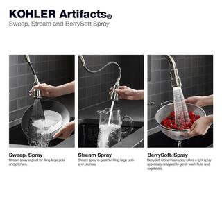 KOHLER Artifacts Single-Handle Pull-Down Sprayer Kitchen Faucet in Oil Rubbed Bronze K-99261-2BZ