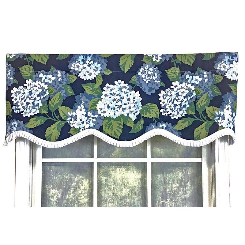 RLF Home Hydrangea Ruffled Provance valance Rod Pocket